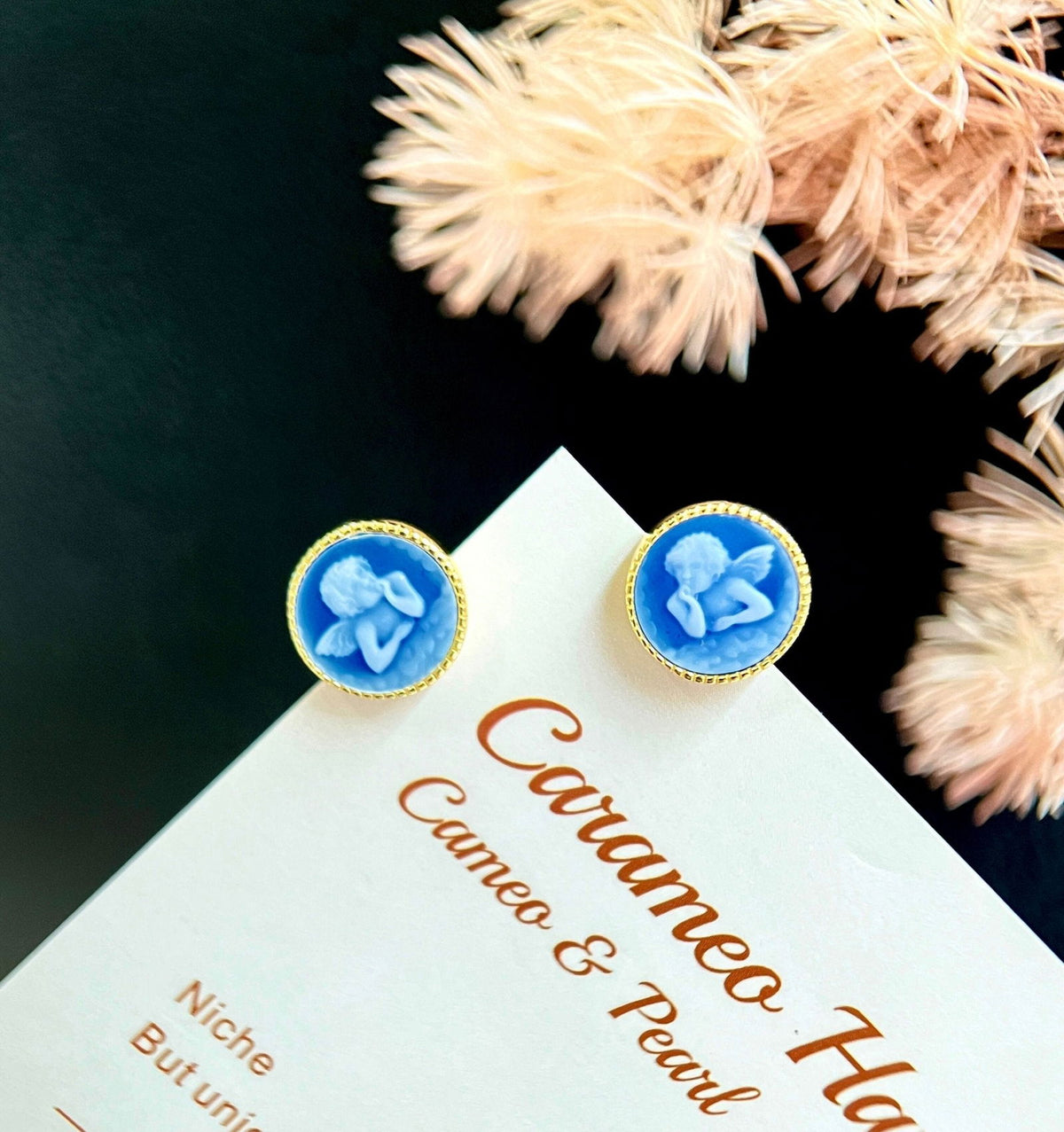 Cameo Ear Studs Angel - Carameo Jewels