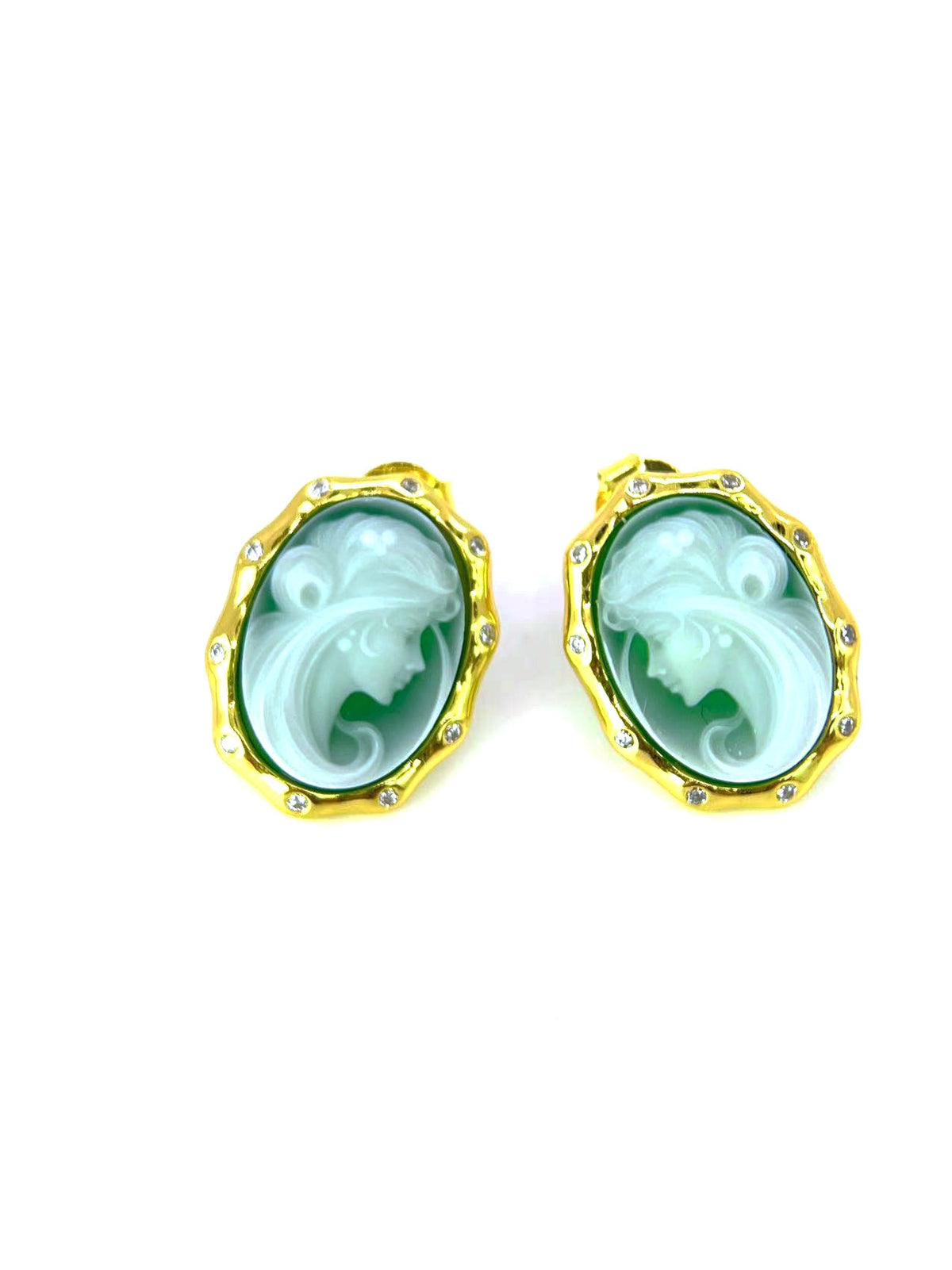 Cameo Earrings Vintage Inspired Greek Goddess - Carameo Jewels