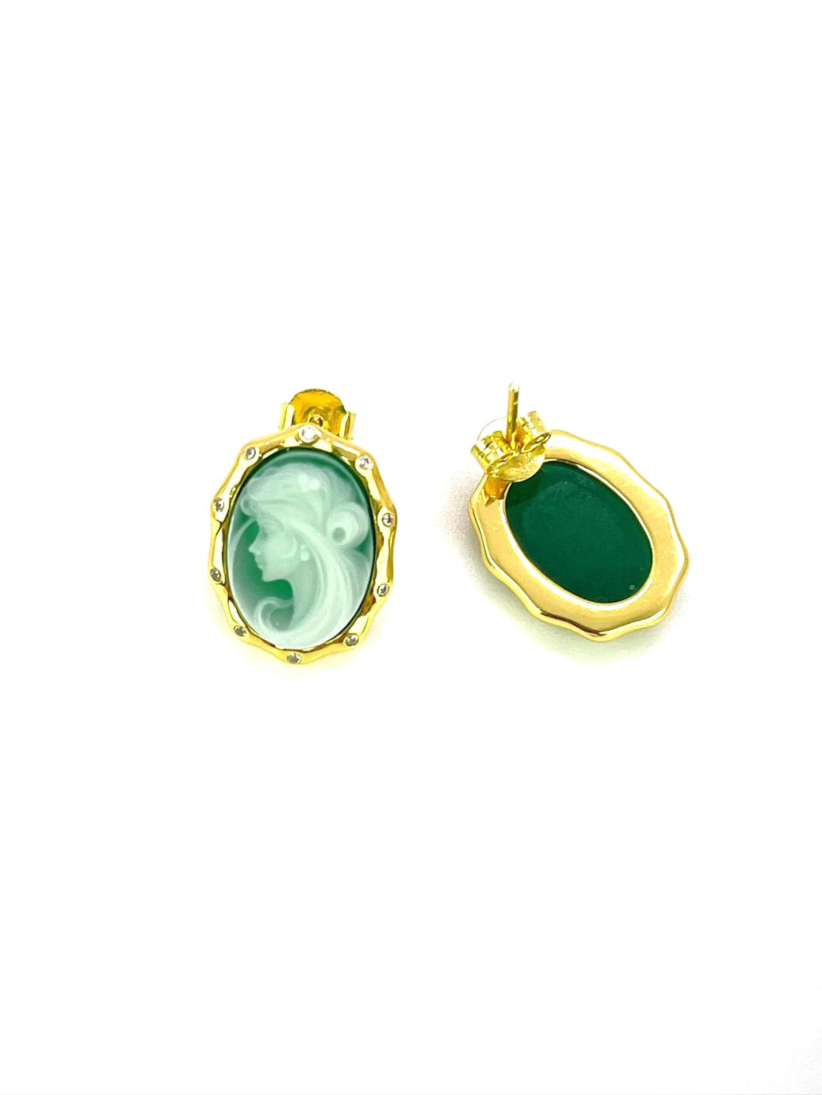 Cameo Earrings Vintage Inspired Greek Goddess - Carameo Jewels