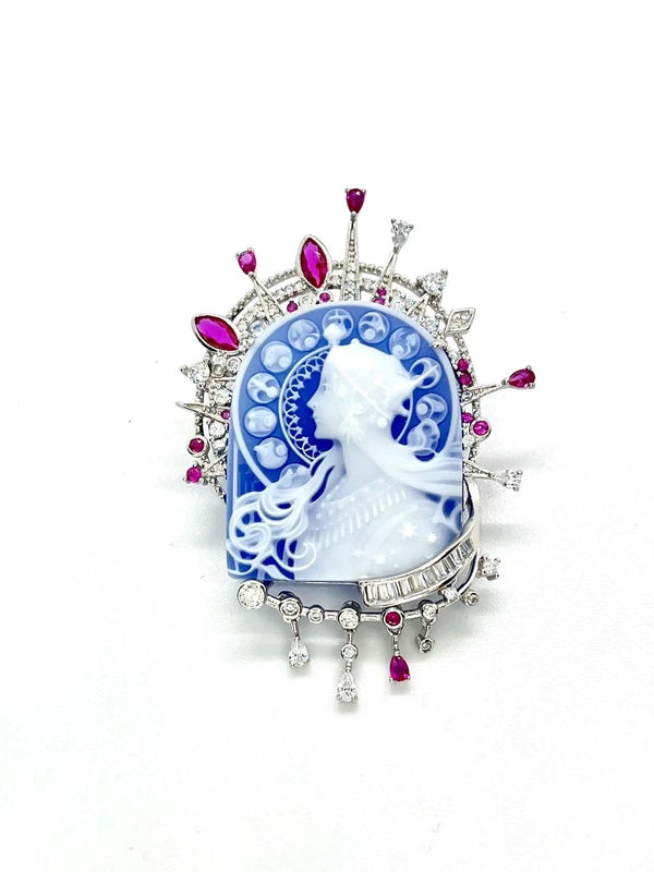 Cameo Mucha Brooch - Carameo Jewels