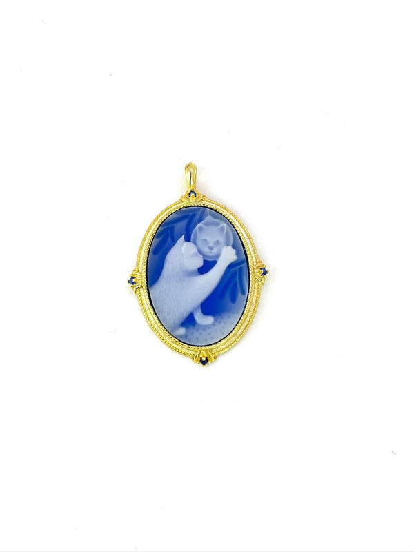 Cameo Pearl Necklace Mirrorring Kitty - Carameo Jewels