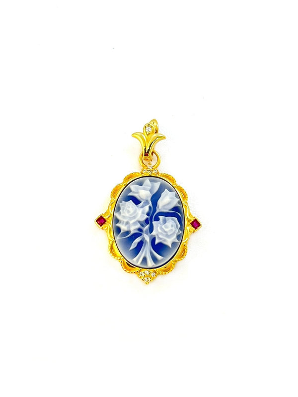 Cameo Pendant with Pearl Necklace Bouquet - Carameo Jewels