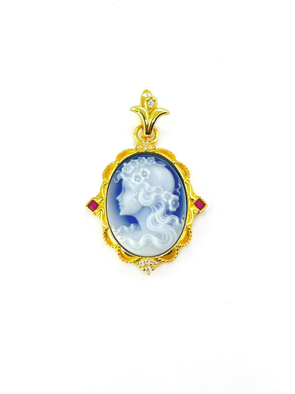 Cameo Pendant with Pearl Necklace Goddess - Carameo Jewels