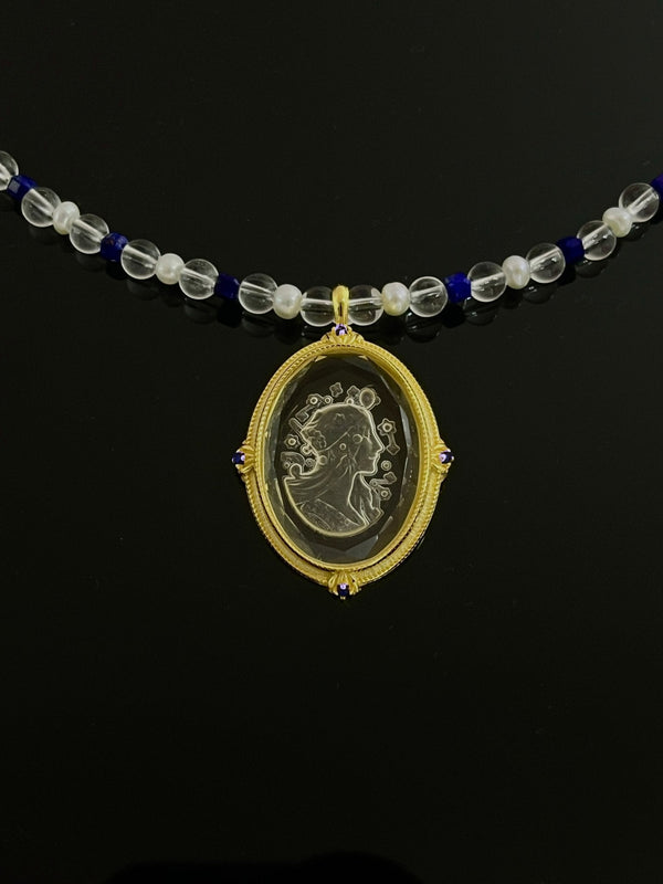 Constellation Elegance Cameo Necklace Natural Crystal - Carameo Jewels