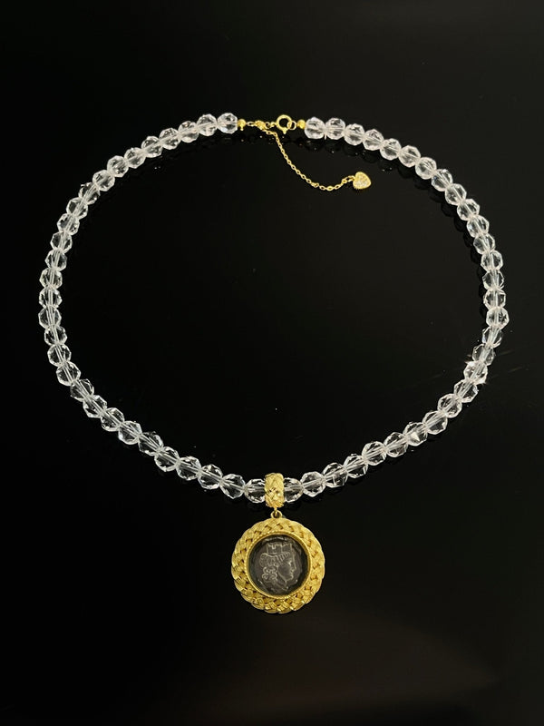 Crystal Necklace with Cameo Pendant - Carameo Jewels