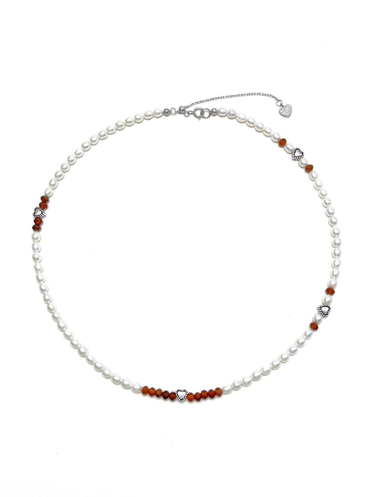 Freshwater Pearl Garnet Neckalce - Carameo Jewels