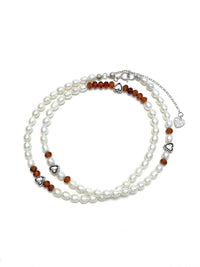 Freshwater Pearl Garnet Neckalce - Carameo Jewels