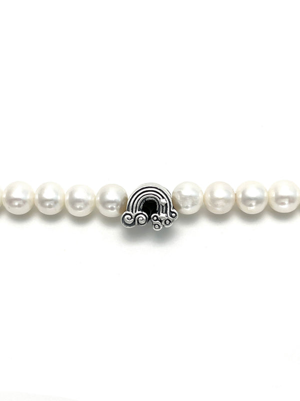 Freshwater Pearl Necklace Fine Silver Rainbow Bridge - Carameo Jewels