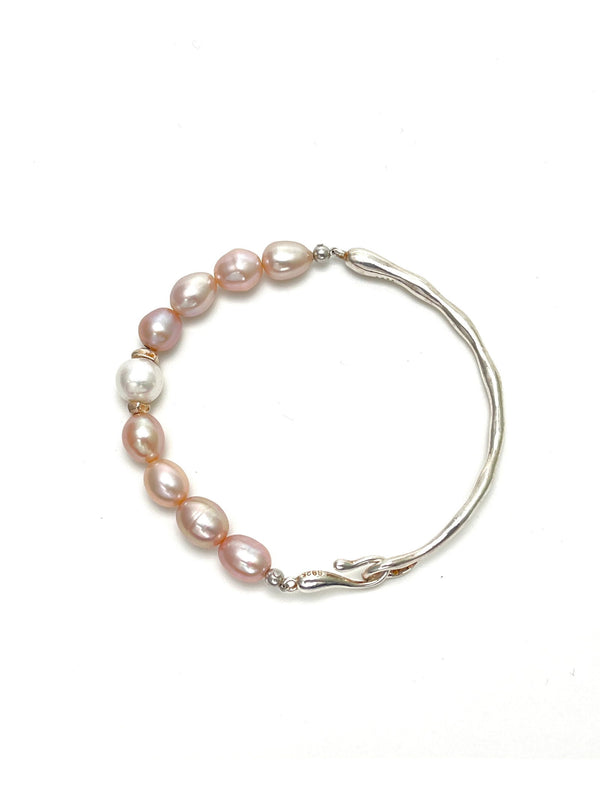 Freshwater Pearl and Sterling Silver Bracelet - Carameo Jewels
