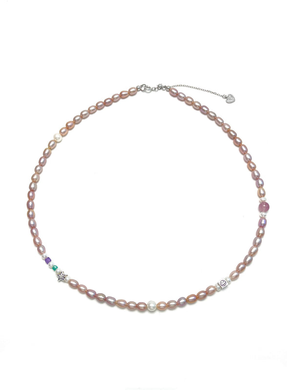 Natural Purple Freshwater Pearl Neckalce - Carameo Jewels