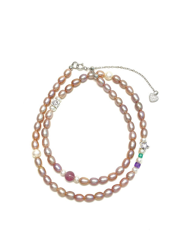 Natural Purple Freshwater Pearl Neckalce - Carameo Jewels