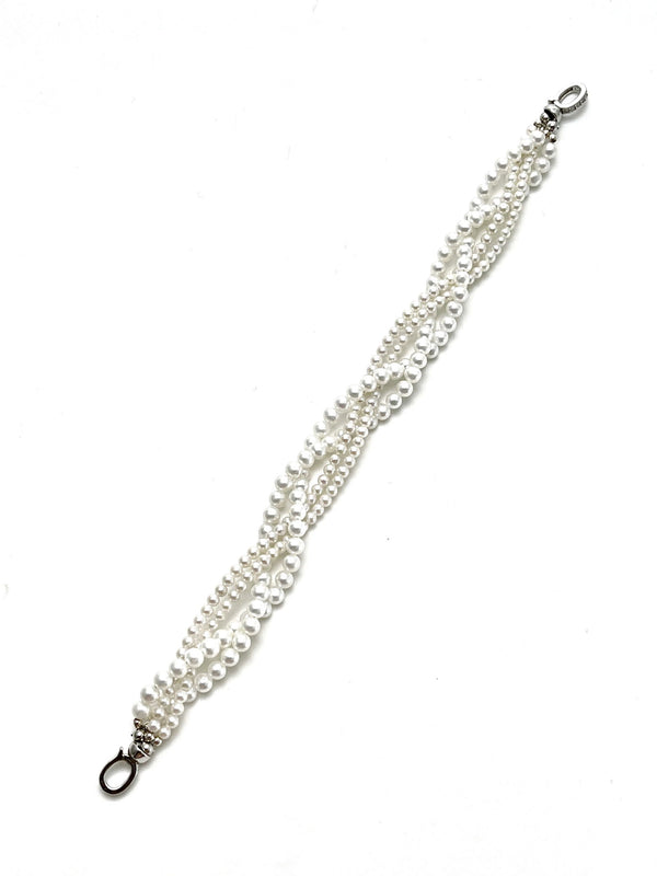 Premium Multi Strand Braided Freshwater Pearl Bracelet - Carameo Jewels