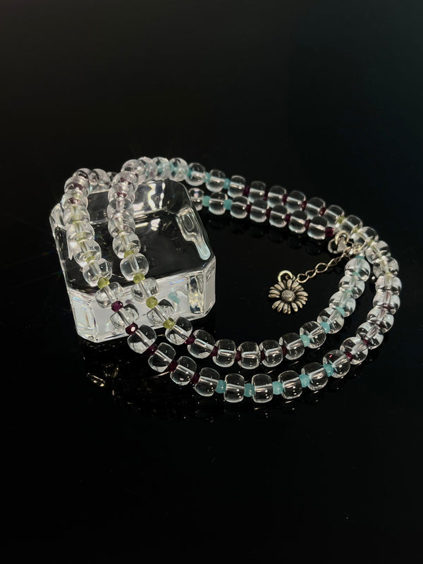 Rainbow Radiance Crystal Necklace - Carameo Jewels