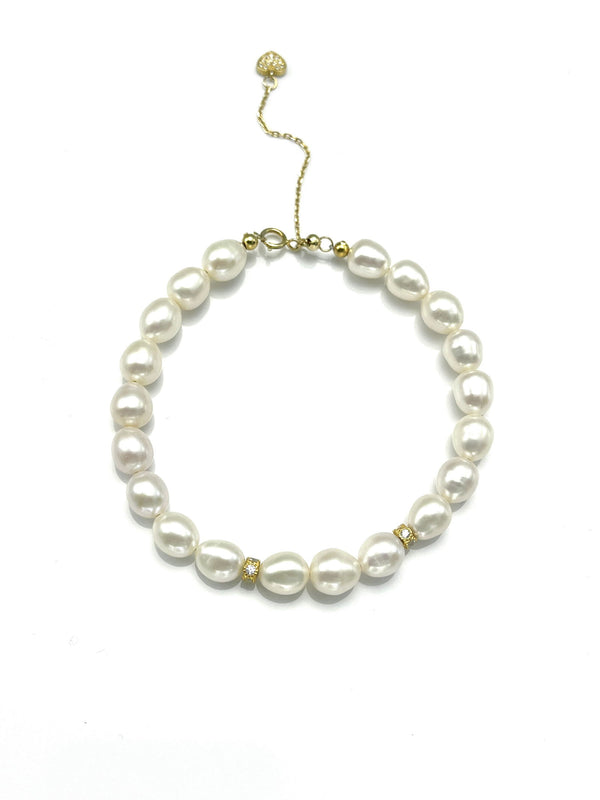 Rice Shaped Freshwater Pearl Bracelet - Carameo Jewels