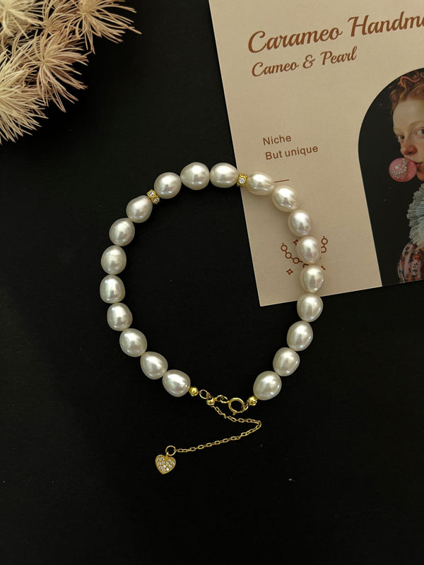 Rice Shaped Freshwater Pearl Bracelet - Carameo Jewels