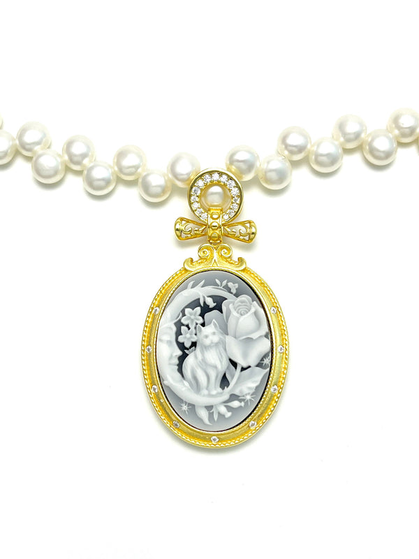Side Braided Freshwater Pearl Necklace - Carameo Jewels