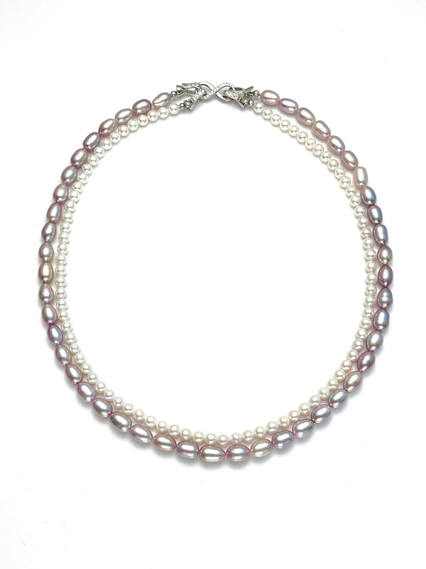 Twist Double Strand Freshwater Pearl Necklace - Carameo Jewels