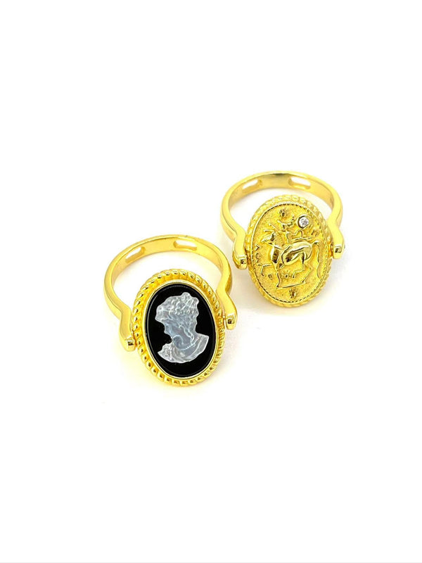 Versatile Shell Carved Cameo Ring - Carameo Jewels