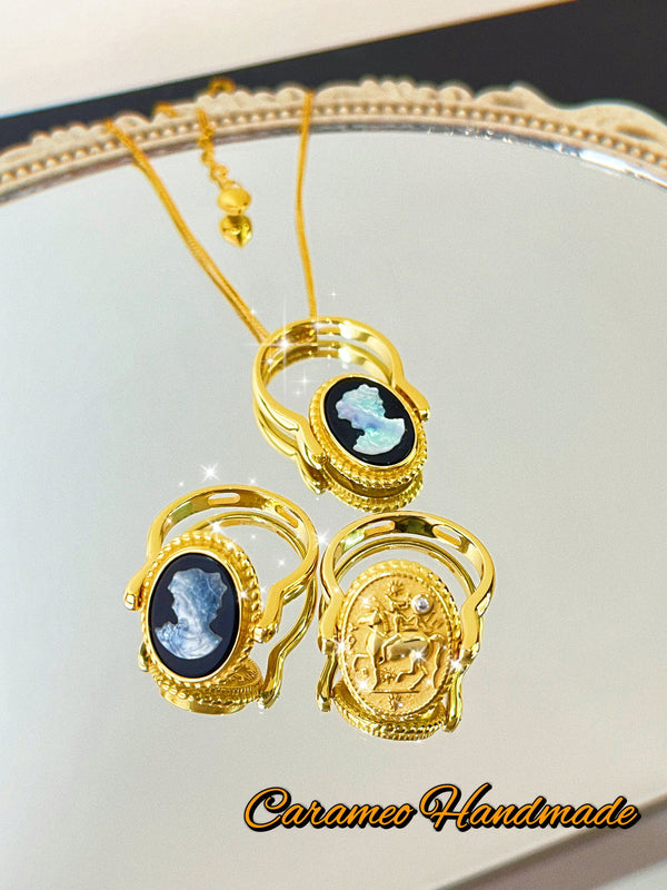 Versatile Shell Carved Cameo Ring - Carameo Jewels