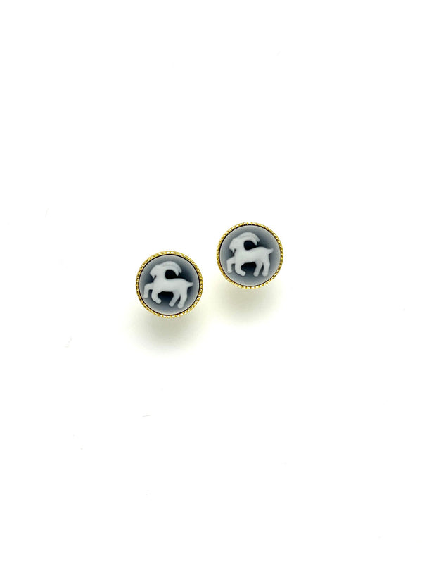 Zodiac Cameo Ear Studs CAPRICORN - Carameo Jewels