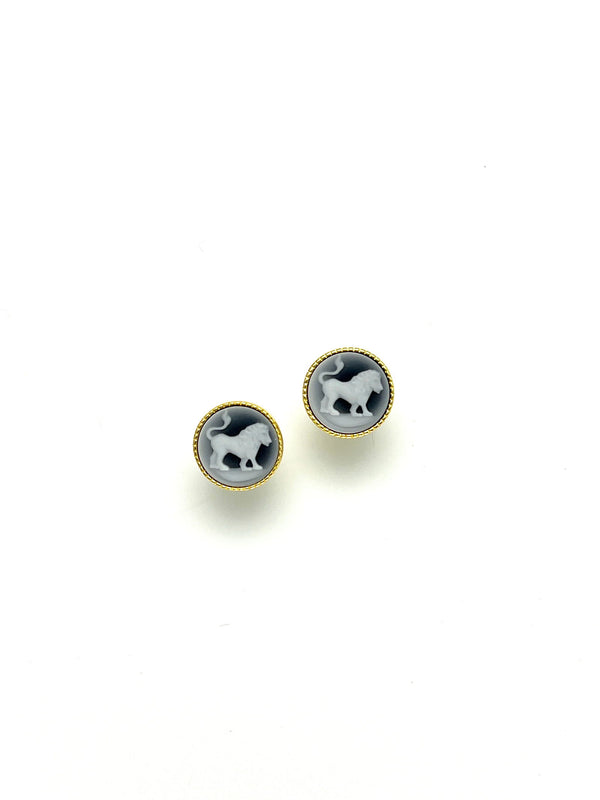 Zodiac Cameo Ear Studs LEO - Carameo Jewels