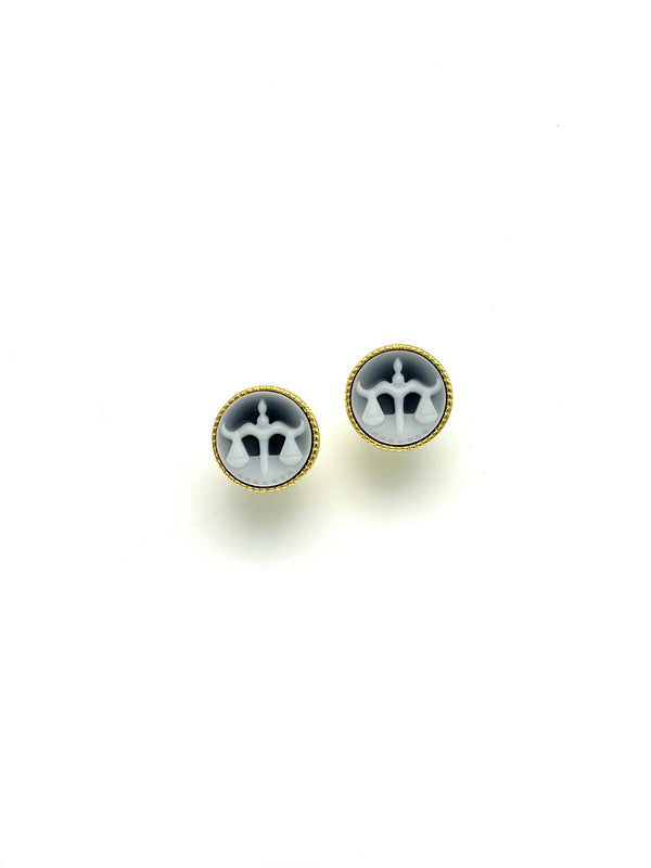 Zodiac Cameo Ear Studs LIBRA - Carameo Jewels