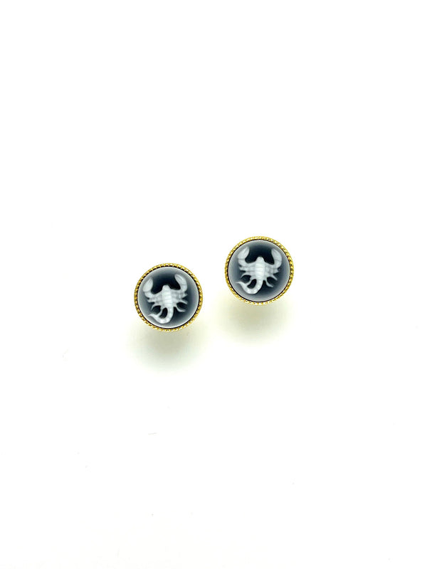 Zodiac Cameo Ear Studs SCORPIO - Carameo Jewels